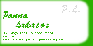 panna lakatos business card